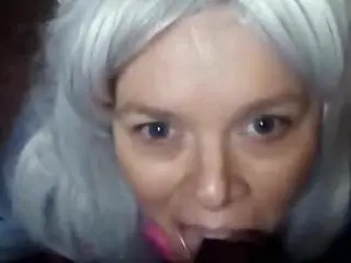 Sexy blonde gets a big black cock