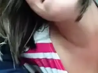 Chubby bj in the car and swallow