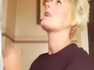 Handjob and cum on her dress