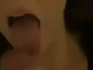 Gorgeous dark haired girl wank sucks and swallows