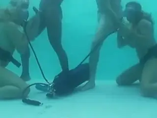 Scuba pool foursome