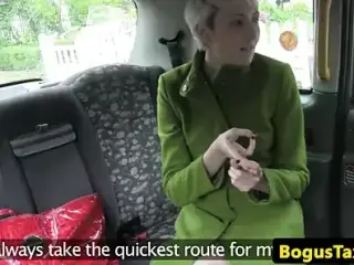 Blonde brit wanks cabbies cock before fucking