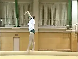 Romanian gymnast beam exercises