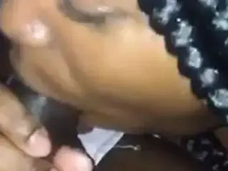 Ebony sucking black dick