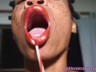 Lipstick Fetish JOI POV Ebony Sensual MOUTH FETISH Femdom