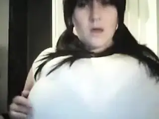 playing with huge tits