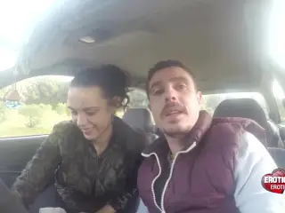 Ignacio Santos and Laura in the Car