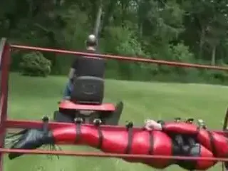 Bizarre ride for Latex Slave