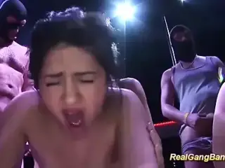 hot gangbang fuck party with cute teens