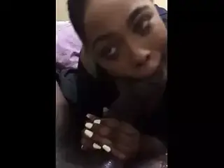 Ebony GF Sloppy BBC Blowjob