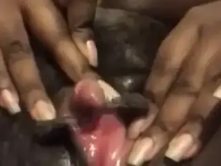 Closeup Of Black Chick With Big Clit