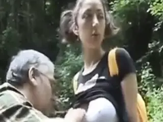 Grandpa seduces his friend in the forest