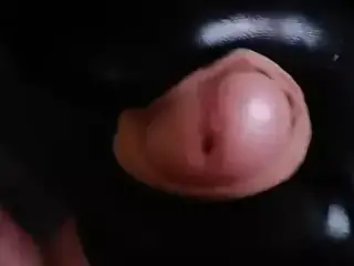 Pov pvc gloves handjob cumshot