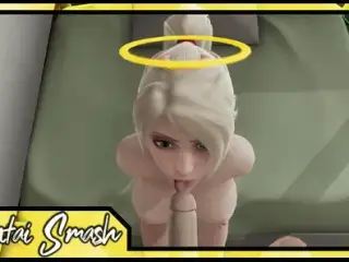 Mercy fingered then deepthroating cock. Overwatch POV Hentai