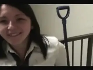 Schoolgirl blowjob and facial