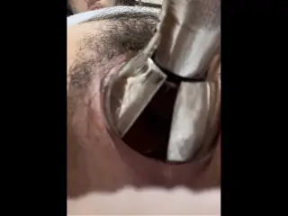 A pear in agony in the pussy