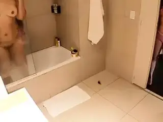 my bestie and her boyfriend in the shower