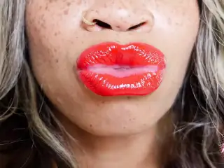 Ebony Femdom Goddess Rosie Reed Sensual Seduction Lipstick Fetish Lollipop Sucking Slave Tease