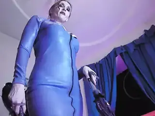 Fetish Dominatix Eva Milf Goddess Purple Latex High Heels Big Ass Mistress Solo Bdsm Femdom