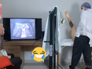 Wife at Ultrasound with Husband.