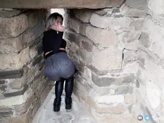 Unexpected sex with a stranger nymphomaniac on a tour in an old fortress