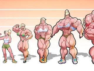 30 Days of Female Muscle Growth Animation – DUBBED – Giantess, Muscles, Massive Boobs, giant bicep flex