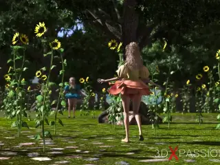 Minotaur fucks hard beautiful young fairies in mysterious magic forest