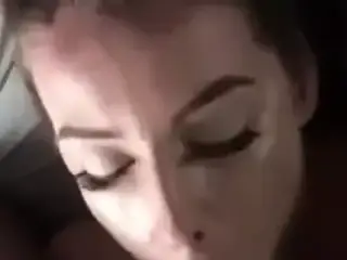 Facializing that slut for her deepthroat skills