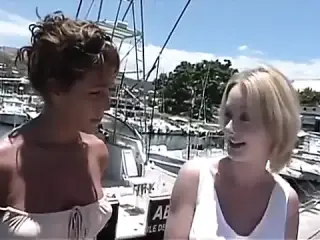 Blonde girl does the 69 while sailing on a boat