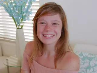 Cute Teen Redhead With Freckles Orgasms During Casting POV