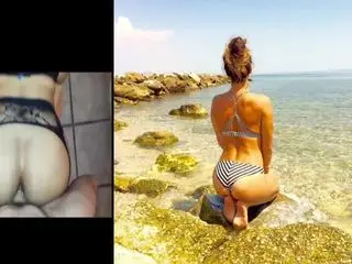 Tributing to Suzana Gavazova while fucking gf in the ass