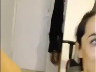 Melaniebiche plays on her floor and chair