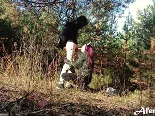 Girlfriend Sensual Sucking Dick and Doggy Fucking in Wood