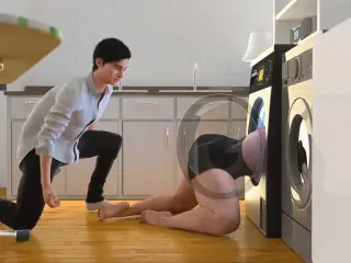 My Stepmom got Stuck In The Washing Machine - 3D Hentai Animated Porn With Sound - APOCALUST