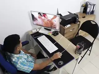 Boss Fucks His Employee in His Office and Is Discovered by His Other Employee - Porn in Spanish