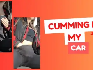 Horny Teacher in leggings gets off and cums in a car while stuck in traffic