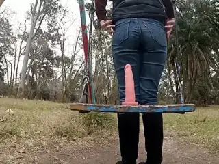 I Play on The Swing with My Big Dildo