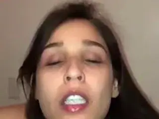 Desi nice girl eating cum