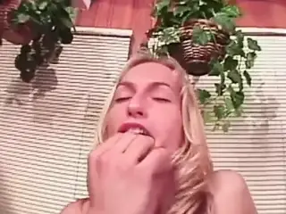 Blond slut takes it in her tight asshole