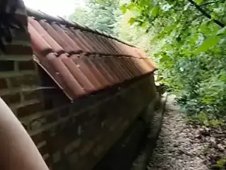 public sex outdoors, piss, hot blowjob, I'll be fucked from behind and have sex in the stairwell of a church