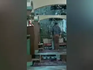 Horny couple has sex in garden