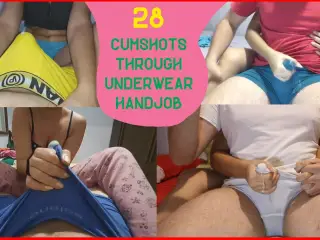 Handjob cum through underwear SUPER COMPILATION, try not to cum in your pants