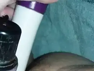 POV DP 2 dildos for her nice wet pussy at night