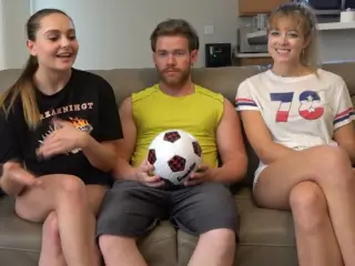 After playing strip soccer, they go into the swimming pool to enjoy some hardcode fun
