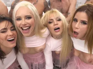 Hardcore IR ORGY 8on4 VivianLola AshleyRose LucyMendez KiraSex DP DAP TAP with pee