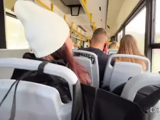 A Stranger Girl Jerked off and Sucked My Dick a Bus Full of People