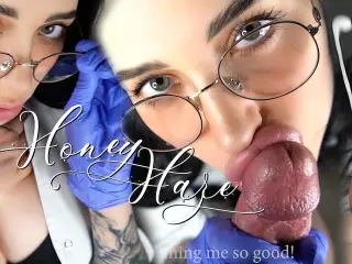 DOCTOR VISIT TURNS INTO A BLOWJOB.HONEY HAZE