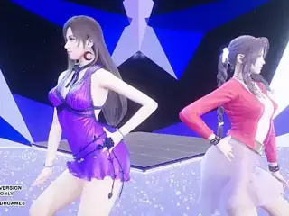 MMD TAEYEON - INVU Aerith Tifa Lockhart Hot Kpop Dance Final Fantasy Uncensored Hentai