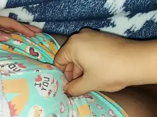 Indian STEPSISTER touching her pussy under the covers