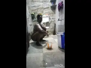 Tamil home maid bathing part 1